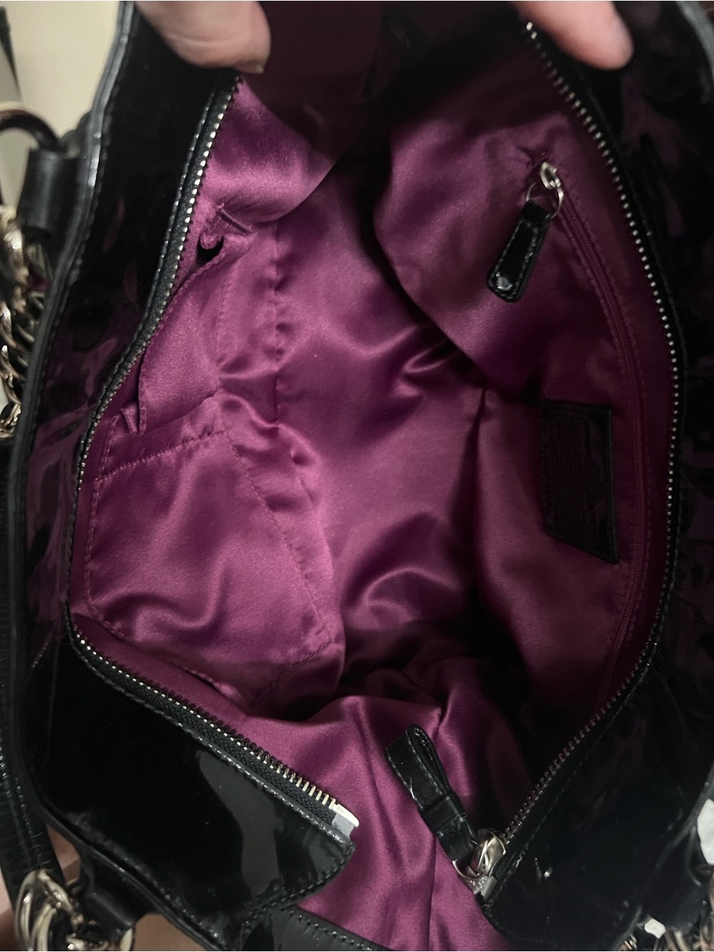 Coach Madison 2012 Black Patent Leather Tote with Chain Handles - Picture 5 of 5
